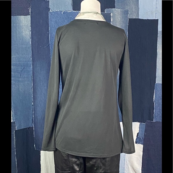 Green Envelope Los Angeles Front Knotted Long Sleeve Blouse Sz S - Picture 3 of 6